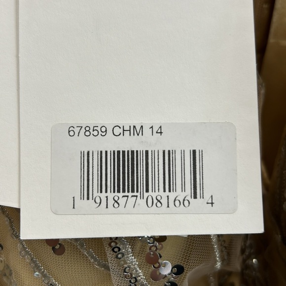 Mac Duggal 67859 NWT LONG SLEEVE GOWN WITH SILVER SEQUIN - Picture 9 of 9